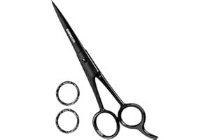 Utopia Care Tijeras de corte de pelo profesional de peluquería – acero inoxidable templado hielo con recubrimiento en polvo (Negro, 4.5 pulgadas)