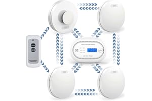 XINDUM Wireless Interlinked Smoke alarms for Home, Heat Alarm，Carbon Monoxide Detector Bundle with Remote Control, 10 Year Battery Life,Scotland and England Law Compliant,6 PACK