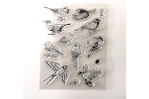 WOOYANGFUN Joyful Home 1pc Hummingbird Bird Background Rubber Clear Stamp for Card Making Decoration and Scrapbooking