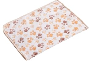 TOMTOC GODGETS Alfombra Manta para Mascotas otoño e Invierno Manta cálida Terciopelo de Coral Grueso,Beige Dog,76 * 52CM