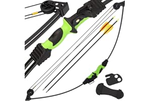 ANGLO ARMS Archery Compound Shooting Bow & Arrow 12lb Quiver with Finger Wrist Guard Youth