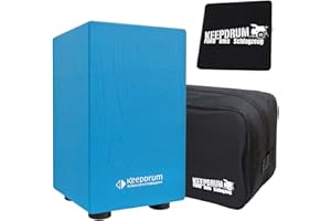 keepdrum DC1M Junior Cajón para niños, taburete de tambor azul + funda + almohadilla de asiento