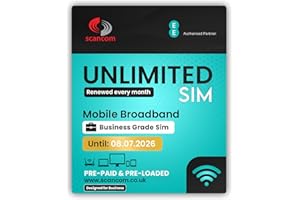 SCANCOM EE Unlimited Data SIM – Uncapped 5G Speeds – Preloaded EVERY MONTH Until 8th JULY 2026 – No Contract – Plug & Play for Business Broadband, Routers & Phones