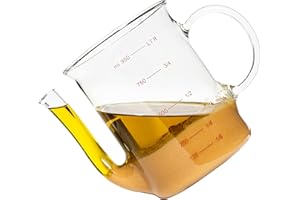 Simax Glass Fat Separator For Gravy, Gravy Separator, Fat Separator for Grease, 4 Cup Oil Separator for Cooking, Borosilicate Glass, Measuring Cup Fat Strainer, Turkey Fat Skimmer
