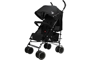 Asalvo TOKYO Silla de Paseo Ultraligera para bebé, Carrito de paseo, Respaldo Reclinable, Cochecito urbano, Arnés 5 Puntos, SPF50+, Capota con Ventana, Manejable y Máxima Seguridad, Hasta 16kg, Negro