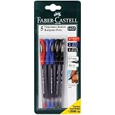 Faber-Castell 1425 T&uuml;kenmez Kalem Seti, 5'li, 0.7mm, Kırmızı-Mavi-Siyah