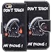 Produktbild iPhone 6S Hülle, SpiritSun Tasche Schutzhülle für Apple iPhone 6 6S (4.7 Zoll) Folio PU Leder Wallet Bookstyle Design Ledertasche Case Cover Handyhülle mit Standfunktion und Kredit Kartenfächer - Don't Touch My Phone