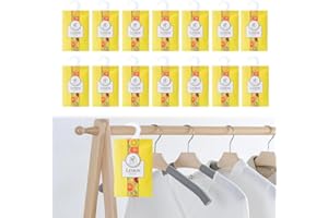 NOLACE Kleiderschrank Aromatherapie Kleiderbügel 15 Stücke Lufterfrischer Kleiderschrank, Duftsäckchen Hanging Scent Tasche Garderobe Schrankdeo Natürlichen Geruch Sachet Weihrauch Schuhregal-Zitrone