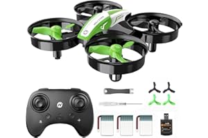 Holy Stone HS210 Juguetes Mini RC Drone para Niños, Interior al aire Libre Quadcopter avión para Niños Niñas con Auto Hover, 3D Flip, 3 Baterías, Modo sin Cabeza, Regalo para niños Pequeños, Verde