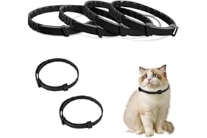 RUMGUG 4 szt. Obroża antystresowa dla kota, obroża kojąca dla kotów z naturalnymi feromonami, waleriana, regulowana obroża uspokajająca, wodoodporna, zmniejszająca lęk u kotów i kotów, efekt 30 dni (zestaw