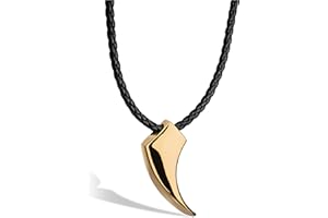 SERASAR Collar de cuero premium para hombre | Colgante de acero inoxidable | Cierre seguro | Tres colores | Caja de joyería incluida