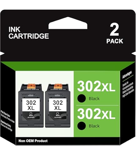 2X 750 Pagina's Vervanging voor HP 302 Zwarte