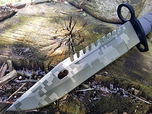 U.S. Army M-9 Typ-3C – Multipurpose M9 CAMO Militär Bajonett mit extrem Sägerücken – taktisches Kampfmesser - 2