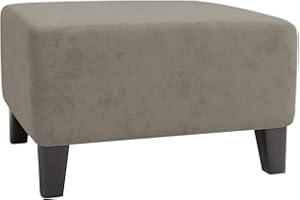 Highdi Ottomane Schonbezug Hockerbezug, Luxus Samt Hocker Hussen für Fußhocker Rechteckig, Stretch Bezug Ottomane Abdeckung Überzug Hocker Protector Waschbar Hockerabdeckung (S,grau Grün)