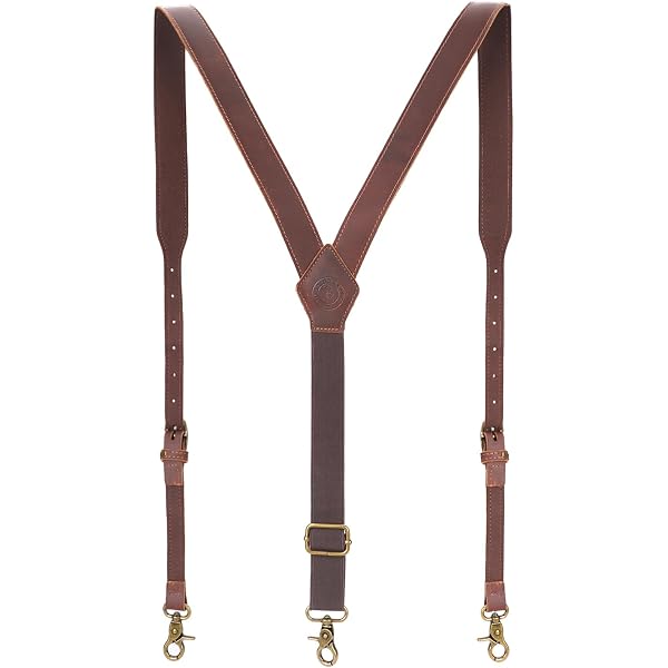 Buyless Fashion Bretelles Cuir Hommes - Bretelles Élastiques Ajustables 48" Forme Y - Confort Et Style
