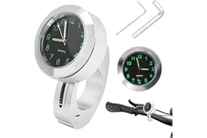 GAROMIA Horloge de moto pour guidon - Accessoire de vélo - Blanc - 22-25 mm - Support de guidon