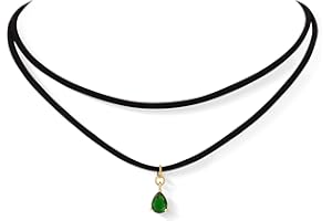 Hanary Layered Black Choker Necklace, Glass Teardrop Chocker, Gothic Goth Boho Choker, Jewelry Gift For Women