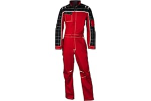 SADISRLS Tuta da Lavoro Professionale Bicolore per Carrozziere Meccanico Gommista Agricoltore, Cotone/Poliestere, Multitasche con Cerniera Zip - Resistente Multitasche