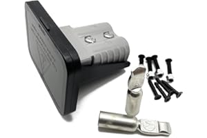 Alrens Conector de batería de 120 A, conector rápido con marco de montaje empotrado compatible y conector Anderson para coche, caravana, motocicleta, barco, sistemas solares