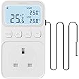 INKBIRD Thermostat Outlet Socket, Digital Temperature Controller for Heating and Cooling, C216T Timer Thermostat Plug for Reptile, Aquarium, Incubation, Tortoise, Lizard, Vivarium