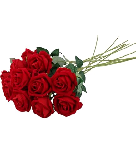 DBOO Ghirlanda Di Rose Artificiali Rosse (2 Pezzi, 2,4 Mt) - Rampicanti In Seta Per Arco Nuziale, Decorazione Casa E Festa - 45 Teste Fiore - 2
