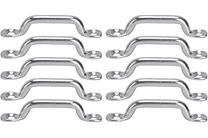 BORDSTRACT 10Pcs Boat Top Pad Eye Deck Loop Tie Down,Stainless Steel Set Kit for Fixing,Tie Down, Tie Down Anchor Point,Kayak Deck Loops, Footman's Loop for Kayak Canoe Rigging