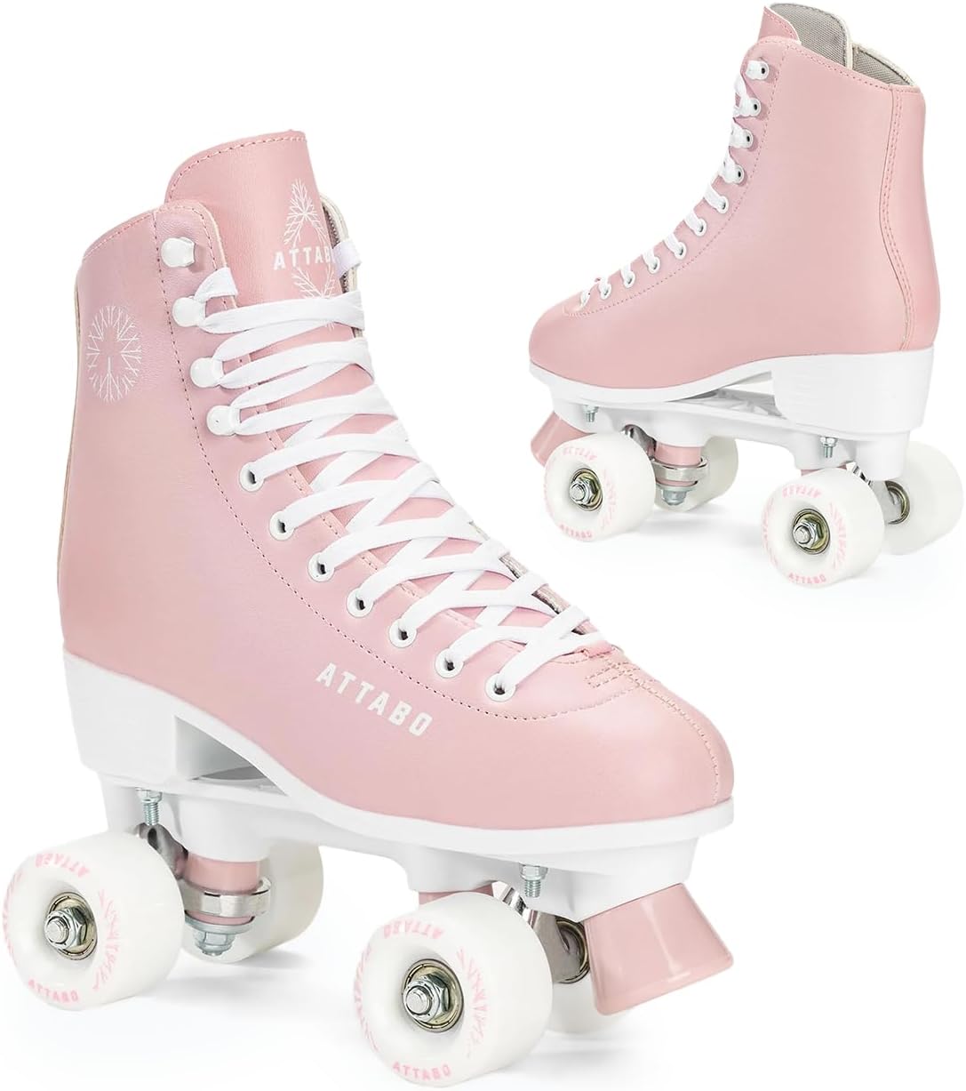 ATTABO Patines de Mujer Serena Talla 36-41 EU Talla Ajustable ABEC-3 Chasis de Aluminio Caña de Piel Protección de Puntera Frenado Seguro Ajuste Preciso de Ruedas 82A