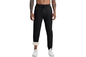 Aisprts Pantalon Chandal Hombre Pantalones Deportivos Forro Polar Térmico Pantalones Casuales Hombre de Invierno con 2 Bolsillos con Cremallera y Cinturilla Elástica con Cordón