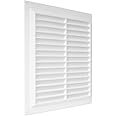 10'' x 10'' Inch / 246 x 246 mm Plastic Vent Cover - White - Square Soffit Vent - Exhaust Ventilation Louver - Air Inlet Grille Cover - Built-in Screen Mesh - HVAC Vent Duct Cover