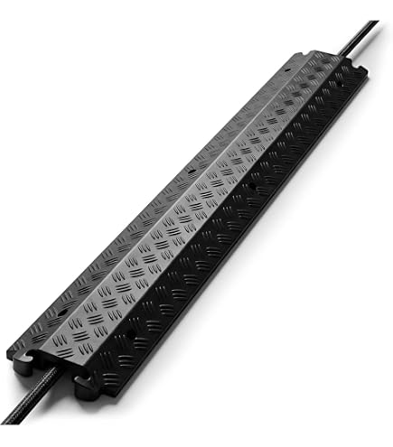 On1shelf Passacavi In Gomma Nero Per Pavimento – Protezione Cavi Da 20 Mm, Lunghezza 3 Metri, Antiscivolo E Resistente Alle Intemperie