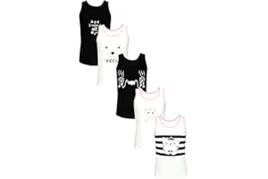 TupTam Unterhemden Mädchen Baumwoll Unterhemd 5er Pack Tank Top Ärmellos Kinder