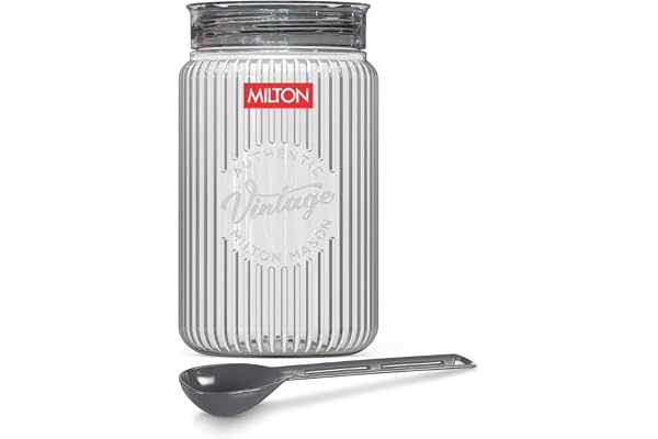 MILTON Olive Plastic Container with Lids, 1 Litres, Clear Kitchen Storage Box, Food Storage Jars for Kitchen, Tea Sugar Container, Airtight, Durable, Multi-purpose, Ideal for Kitchen Essentials