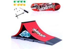 Sipobuy Kit De Embarque del Patin Tablero del Dedo del Monopatin De Mini con Conjuntos de Accesorios de rampa (Escena A)