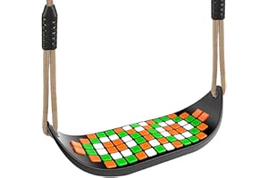 SELEWARE Siedzisko do huśtawki z tworzywa sztucznego, antypoślizgowe, wiszące drzewko z regulowaną linką, trwałe i wygodne, zestaw akcesoriów dla dzieci, do użytku wewnątrz i na zewnątrz, na podwórko,