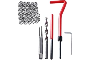 Zohino 30 st gängreparationssats M6 x 1,0 mm gänga infoga metrisk randig gänga reparation borrkran hand verktyg kit helicoil infoga verktyg gänga återhämtningssats