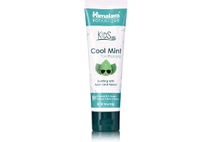 Himalaya Botanique Kids Toothpaste, Cool Mint Flavour to Reduce Plaque and Keep Kids Brushing Longer, 80 g
