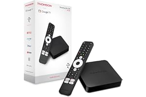 THOMSON Streaming Box 240, Google TV, 4K UHD, Commande vocale, Google Cast, Dolby Atmos, Dolby Digital Plus, Bluetooth 5.0, HDMI 2.1, HDR10, Wi-FI, 2 GB RAM, 8 GB Stockage