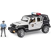Bruder - Jeep Wranger U.R. Polis Aracı Ve A&ccedil;ık Tenli Memur &Ouml;l&ccedil;ekli Model