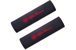 SANQIUTOU Auto Cintura di Sicurezza Protezione Copertura Copri per Alfa Romeo Stelvio Mito Giulietta 156 159 147 Adulti e Bambini Interni Accessori, 2 Pezzi,Red