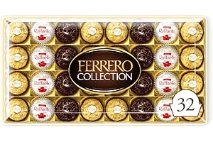 Ferrero Collection Pralines, Father's Day Gift, Assorted Rocher, Gifts for Father's Day, Coconut Raffaello and Dark Chocolate Rondnoir, Box of 32 (359g)