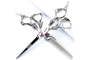 AXEMOORE 6/7/8/9 pollici, set professionale di forbici per capelli, forbici per capelli giapponesi, forbici per capelli maschili e femminili (1, 6 pollici 2 pezzi)