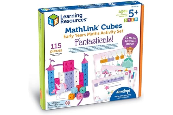 Learning Resources Kit d’activités de mathématiques élémentaires avec Cubes MathLink: Contes de fées, à partir de 5 Ans