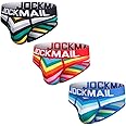 JOCKMAIL 3PCS/PACK Men Briefs Underwear Cotton Mens Rainbow Stripe Underwear Briefs Comfortable Underpants