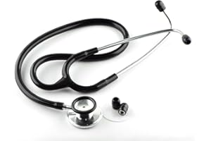 MARLAS Optimum Dual Head Stethoscope - Professional Medical Tool for EMTs, Nurses, Doctors, Vets, and Students (Black)