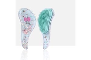 HUIEYE Cartoon szczotka do włosów dla małych dzieci, szczotka do włosów dla dzieci, bez ciągnięcia, antystatyczny grzebień do masażu, szczotka do długich, krótkich, prostych włosów lub loków do wszystkich rodzajów włosów + grzebień do czyszczenia Psi (Girls' Tower)