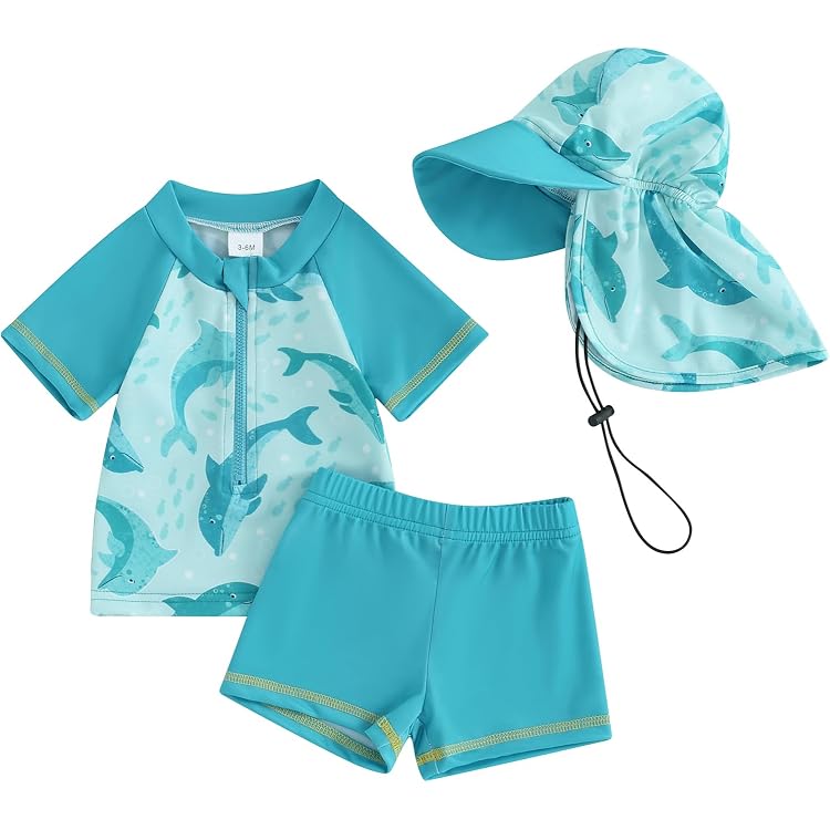 Maillot De Bain Anti-UV Garçon 2 Pièces HUAANIUE - UPF 50+ 0-6 Ans