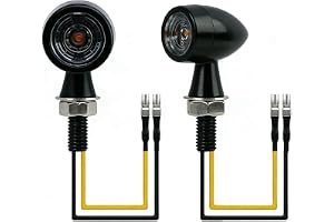 WaxYxaW 2 st Mini Bullet LED-blinkers för motorcykel 12 V, universal, gjuten zinklegering, retrodesign, vattentät, enkel inst