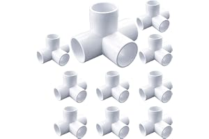 DEHRAN UPVC 4-Way Elbow 1/2" Inchi(20MM) For Plumbing Pipe Fitting, Greenhouse Project Bathroom Home Garden Frame White Color (10)