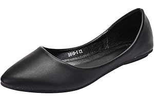 ANUFER Donna Ballerine Punta Pelle Microfibra Senza Allacciatura Piatto Vestito Pumps Scarpe