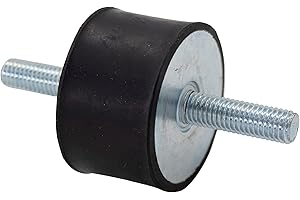 Hilger u. Kern Cuscinetti in gomma 70 x 50 A, 55 ShoreA, filettatura esterna M12 x 37 su entrambi i lati, in acciaio zincato, senza ruggine, gomma naturale, ammortizzatori di vibrazioni,